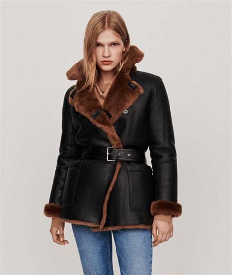 prada toggle coat|Brown Cotton Jacket With Shearling Collar .